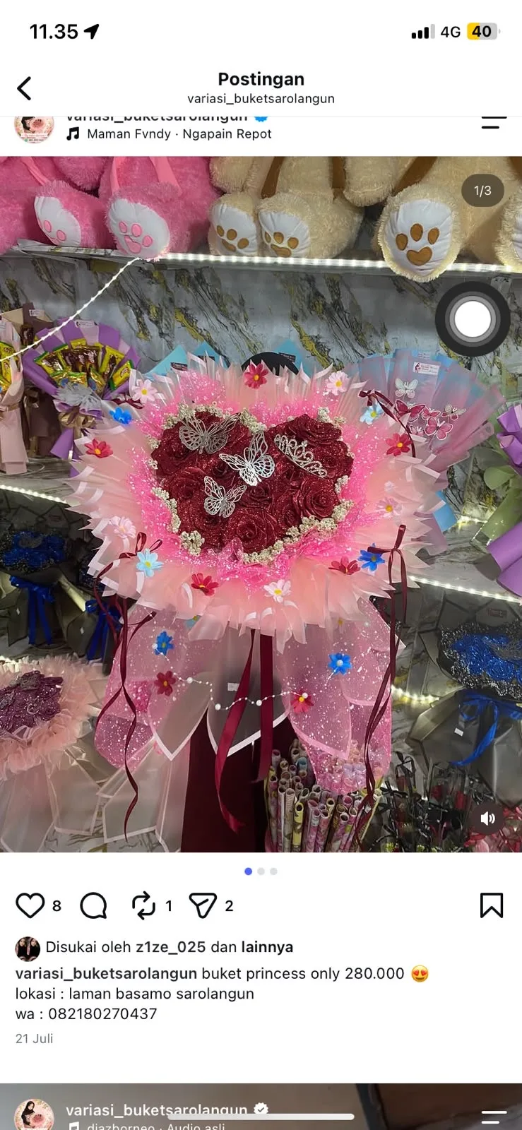 Buket satin princes